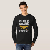 Flying Drone Build Crash Repeat Pilot Hobby Quadco T-Shirt (Vorne ganz)
