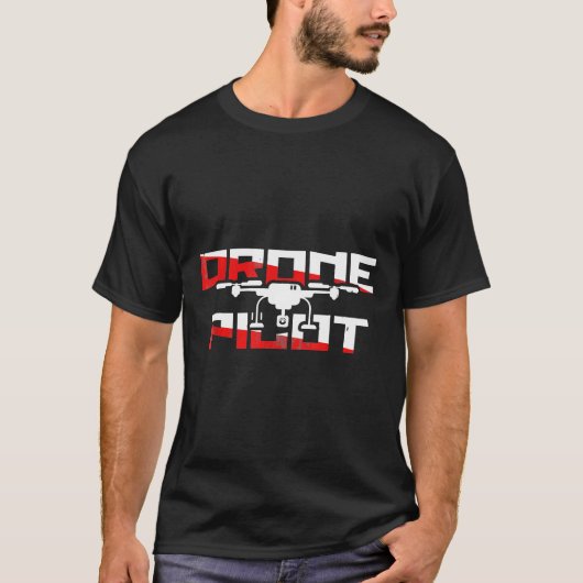 Flying Drone Quadcopter Pilot Idea Drone T-Shirt (Vorderseite)