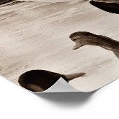 Flying Duck Mallard Poster in Sepia (Ecke)