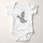 Flying Duck mit Mallard Duck Diagonal Muster Baby Strampler (Vorderseite)