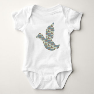 Flying Duck mit Mallard Duck Diagonal Muster Baby Strampler