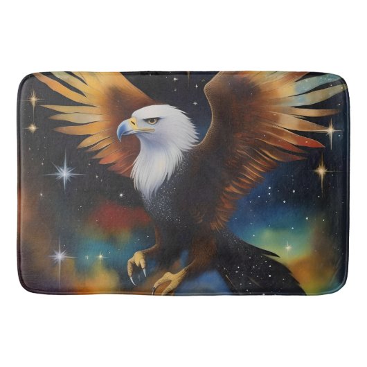 Flying Eagle Colorful Cosmic Art, Badematte (Vorderseite)
