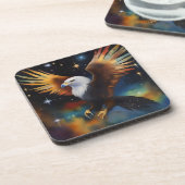 Flying Eagle Colorful Cosmic Art, Getränkeuntersetzer (Linke Seite)