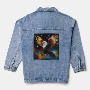 Flying Eagle Colorful Cosmic Art, Jeansjacke