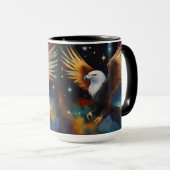 Flying Eagle Colorful Cosmic Art, Tasse (VorderseiteRechts)