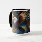 Flying Eagle Colorful Cosmic Art, Tasse (Vorderseite Links)