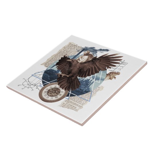 Flying Eagle mit mehreren anderen Elementen Collag Fliese (Seite)