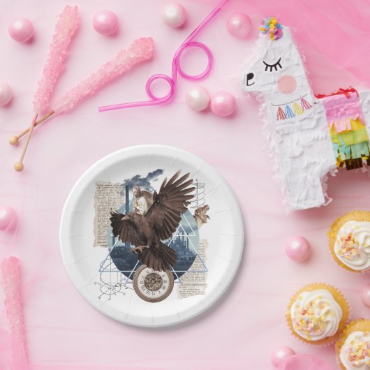 Flying Eagle mit mehreren anderen Elementen Collag Pappteller (Party)