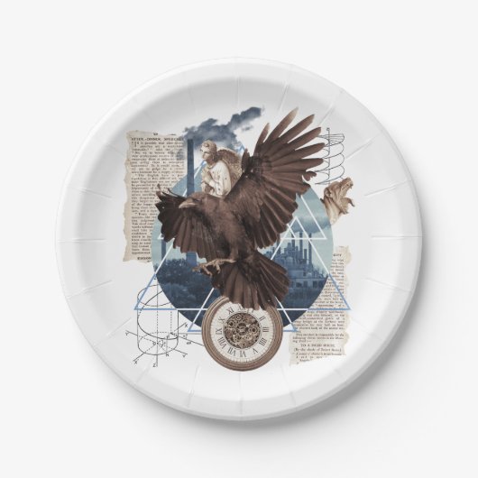 Flying Eagle mit mehreren anderen Elementen Collag Pappteller (Vorderseite)