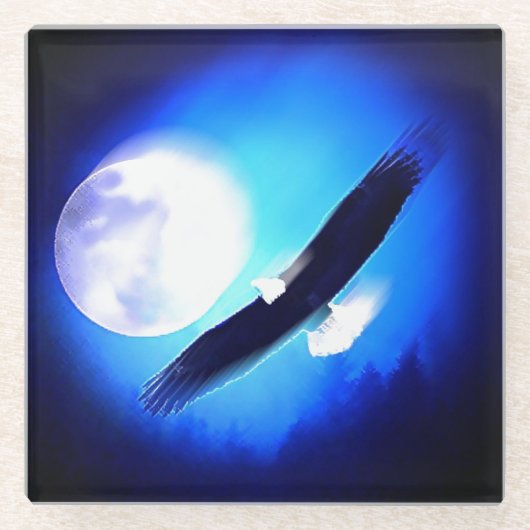 Flying Eagle & Moon Glasuntersetzer (Vorderseite)