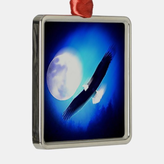 Flying Eagle & Moon Ornament Aus Metall (Rechts)