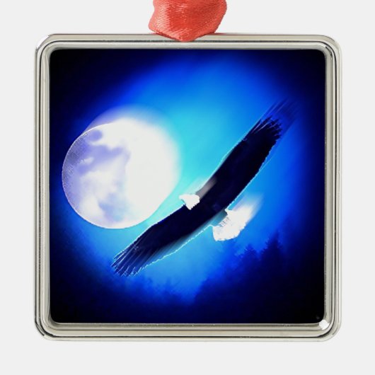 Flying Eagle & Moon Ornament Aus Metall (Vorne)