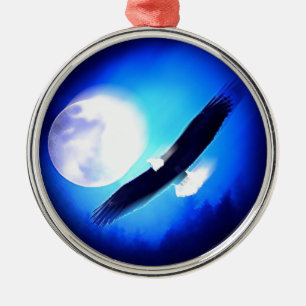 Flying Eagle & Moon Ornament Aus Metall