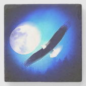 Flying Eagle & Moon Steinuntersetzer (Vorderseite)
