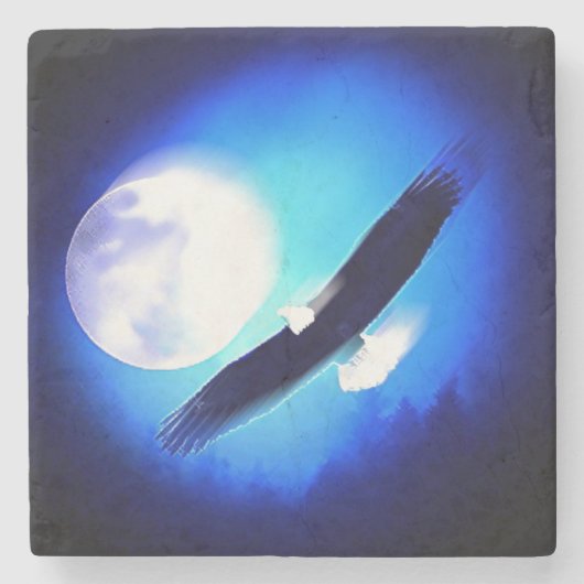 Flying Eagle & Moon Steinuntersetzer (Vorderseite)