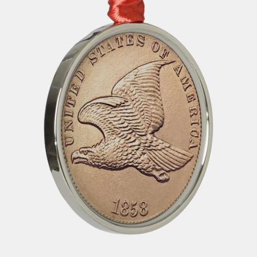 Flying Eagle Penny Silbernes Ornament (Rechts)