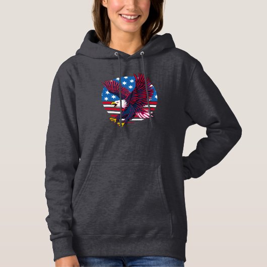 Flying Eagle und American Flag Hoodie (Vorderseite)