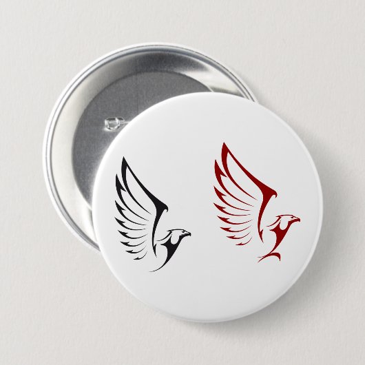 Flying Eagles Bold Bird Illustration Button (Vorne & Hinten)