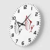 Flying Eagles Bold Bird Illustration Große Wanduhr (Winkel)