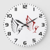 Flying Eagles Bold Bird Illustration Große Wanduhr (Vorderseite)