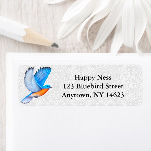 Flying Eastern Bluebird Address Labels (Insitu)