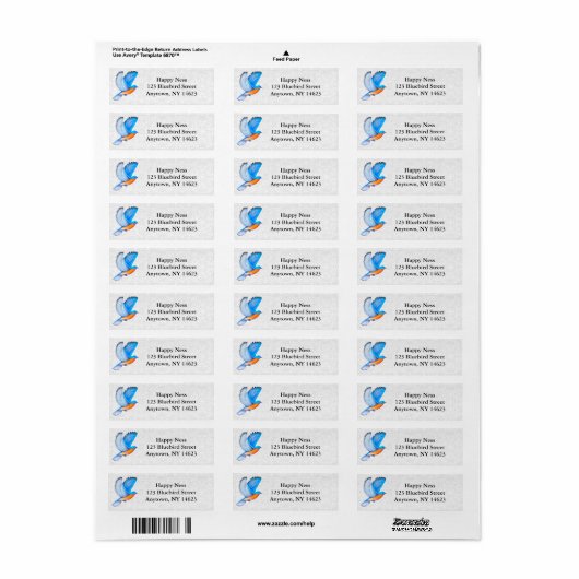 Flying Eastern Bluebird Address Labels (Vorne)