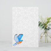 Flying Eastern Bluebird Stationery Briefpapier (Stehend Vorderseite)