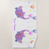 Flying Elephant Funny Beach Handtuch Individuelle (Vorderseite)