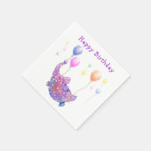 Flying Elephant Funny Birthday Napkins Serviette (Ecke)