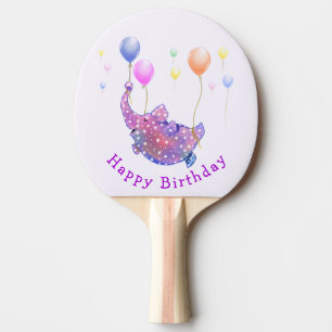 Flying Elephant Funny Birthday Ping Pong Paddle Tischtennis Schläger