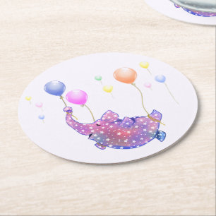 Flying Elephant Funny Paper Untersetzer