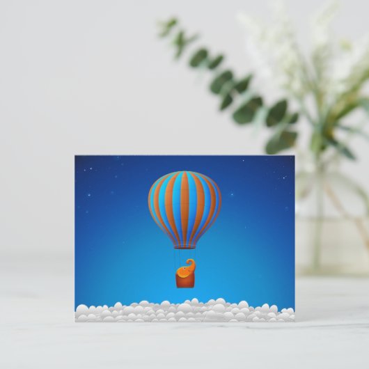 Flying Elephant Postkarte (Stehend Vorderseite)