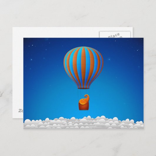 Flying Elephant Postkarte (Vorne/Hinten)