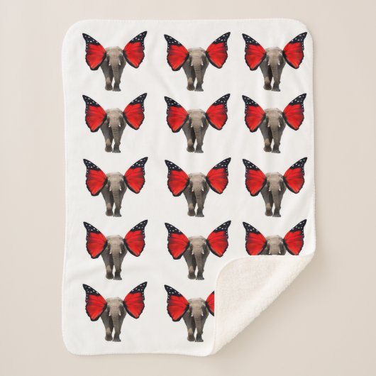 Flying Elephants Sherpa Blanket Sherpadecke (Vorderseite)