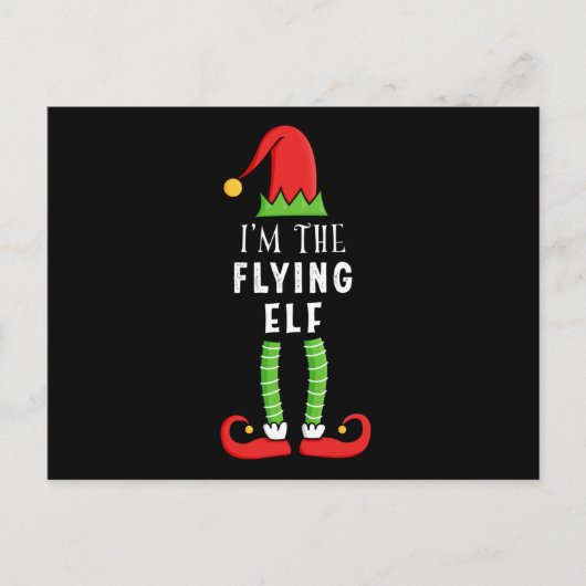 Flying Elf Weihnachts-Matching Familiengeschenk Postkarte (Vorderseite)