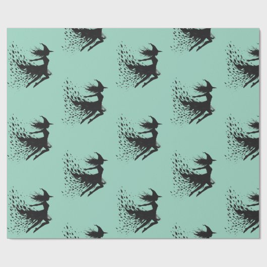 Flying Enchantress Teal Background Geschenkpapier (Flach)
