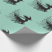 Flying Enchantress Teal Background Geschenkpapier (Ecke)