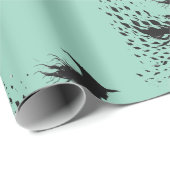 Flying Enchantress Teal Background Geschenkpapier (Rolleneckpunkt)