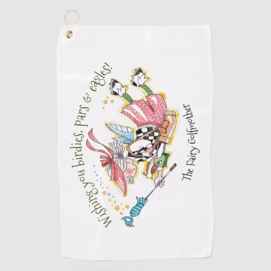 Flying Fairy Golfmutter wünscht Golfhandtuch (Vorderseite)