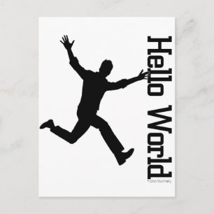 Flying Figure Black/White Grphic Art Postcard Postkarte