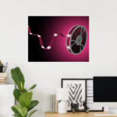 Flying Film Reel Poster (Heimbüro)