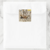 Flying Fish Meet in Torrid Zone Quadratischer Aufkleber (Tasche)