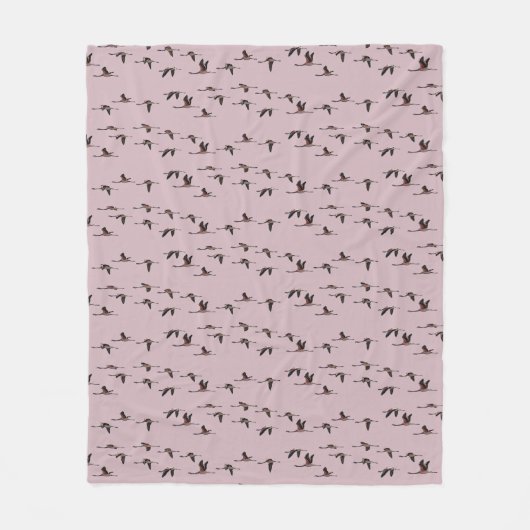 Flying Flaimingos Fleece Blanket (Dusty Pink) (Vorderseite)