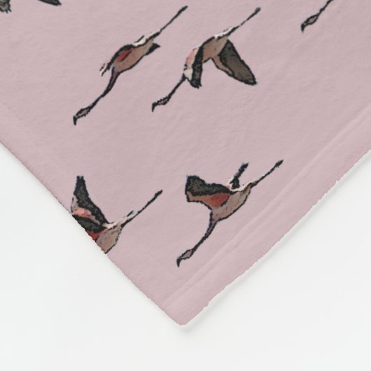 Flying Flaimingos Fleece Blanket (Dusty Pink) (Ecke)