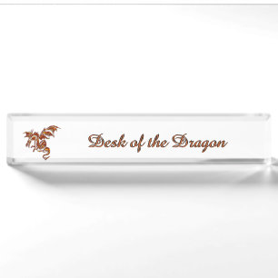 Flying Flame Dragon Name Plate Namensplakette
