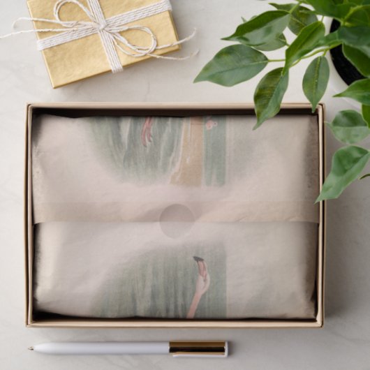 Flying Flamingo Bird Ephemera Decoupage Seidenpapier (Geschenk)