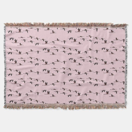 Flying Flamingos Throw Blanket (Dusty Pink) Decke (Vorderseite)