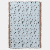 Flying Flamingos Throw Blanket (Light Blue) Decke (Vorderseite Vertikal)