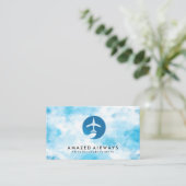 Flying Flugzeug in Sky Visitenkarte (Stehend Vorderseite)