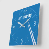 Flying Flugzeug Quadratische Wanduhr (Winkel)